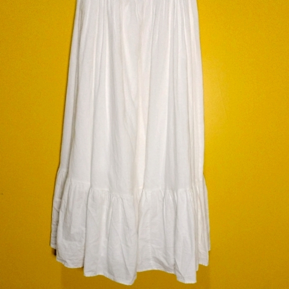 Zara White Scoop Neck Flutter Sleeve Midi Dress Size Medium - Picture 9 of 10